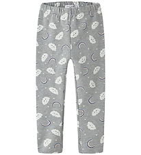 Name It Leggings - NmfDavina - AOP - Grey Melange/Rainbow Clouds Name It Leggings - NmfDavina - AOP - Grey Melange/Rainbow Clouds