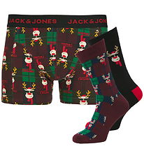 Jack & Jones Gaveeske - Boxershorts/Sokker - JacRudolph - Wine