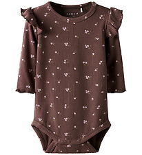 Name It Romper l/s - Rib - NbfSoho - Peperkorrel