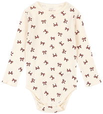 Konges Sløjd Bodysuit l/s - Minnie - Bow Rouge w. Pointelle Konges Sløjd Bodysuit l/s - Minnie - Bow Rouge w. Pointelle