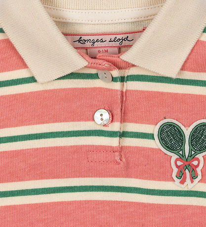 Konges Sløjd Polo body l/s - Spotty - Blush Bound Stripe