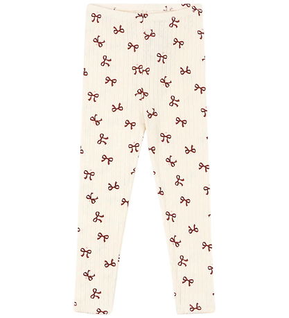 Konges Sløjd Leggings - Minnie - Bow Rouge w. Pointelle