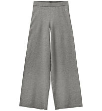 Sofie Schnoor Trousers - Wool - Knitted - Vulasy - Grey Melange