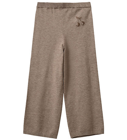 Sofie Schnoor Trousers - Wool - Knitted - Lovask - Brown Melange