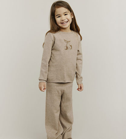 Sofie Schnoor Trousers - Wool - Knitted - Lovask - Brown Melange