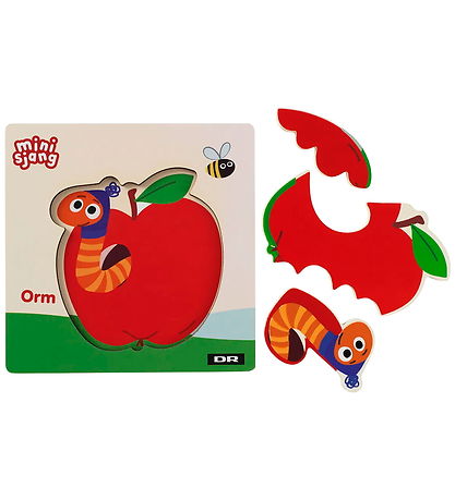 DR Houten Puzzel - 3 Bakstenen - Worm