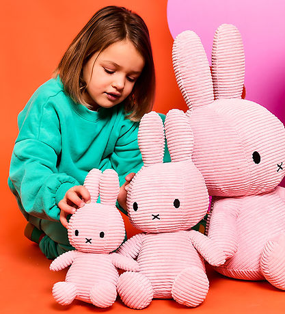 Bon Ton Toys Soft Toy - 23 cm - Miffy ECO Corduroy - Pink