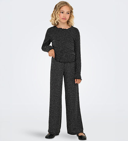 Kids Only Byxor - CookQueen - Black/Lurex Silver/Harlequin