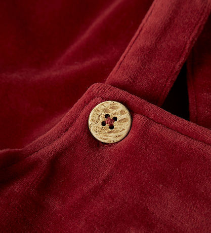 Lil Atelier Tuinbroek - Fluweel - NbfSaga - Loose - Rood Dahlia