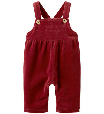 Lil Atelier Tuinbroek - Fluweel - NbfSaga - Loose - Rood Dahlia