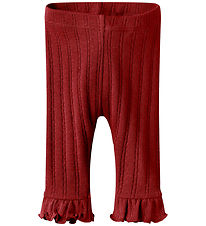 Lil' Atelier Leggings - Slim Rib - NbfFrita - Rot Dahlia