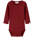 Lil' Atelier Bodysuit l/s - Slim Rib - NbfRita - Red Dahlia