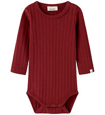 Lil' Atelier Bodysuit l/s - Slim Rib - NbfRita - Red Dahlia