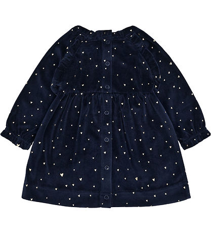Hust and Claire Dress - Velvet - HCKis - More Navy w. Gold Heart