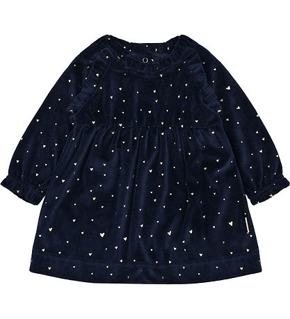 Hust and Claire Dress - Velvet - HCKis - More Navy w. Gold Heart Hust and Claire Dress - Velvet - HCKis - More Navy w. Gold Heart