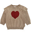 Hust and Claire Blouse - Knitted - HCPusle - Heart - Biscuit