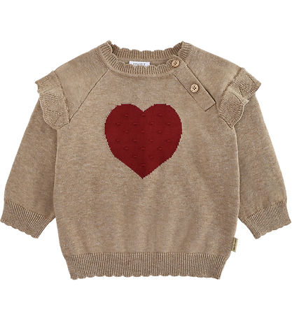 Hust and Claire Blouse - Knitted - HCPusle - Heart - Biscuit