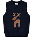 Hust and Claire Waistcoat - Knitted - HCPerry - Deer - More Navy Hust and Claire Waistcoat - Knitted - HCPerry - Deer - More Navy