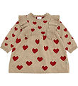 Hust and Claire Dress - Knitted - HCKristel - Heart - Biscuit