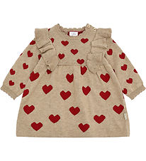 Hust and Claire Dress - Knitted - HCKristel - Heart - Biscuit