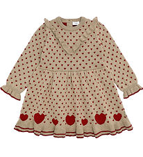 Hust and Claire Dress - Knitted - HCKarina - Hearts - Biscuit
