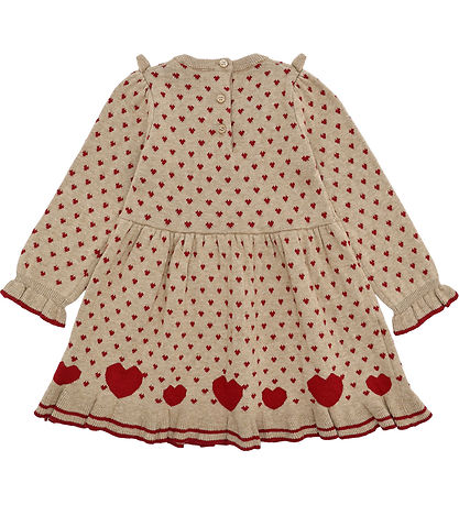 Hust and Claire Dress - Knitted - HCKarina - Hearts - Biscuit Hust and Claire Dress - Knitted - HCKarina - Hearts - Biscuit