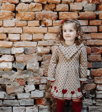 Hust and Claire Dress - Knitted - HCKarina - Hearts - Biscuit Hust and Claire Dress - Knitted - HCKarina - Hearts - Biscuit