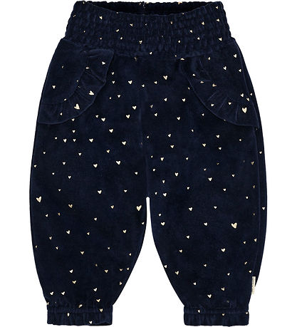 Hust and Claire Velvet Trousers - HCTrine - More Navy w. Gold Hust and Claire Velvet Trousers - HCTrine - More Navy w. Gold