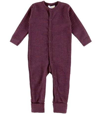 Joha Nightsuit - Wool - Rib - Plum