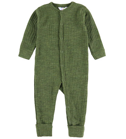 Joha Nightsuit - Wool - Rib - Dark Olive