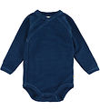 Joha Wrap Bodysuit l/s - Wool - Rib - Dark Turquoise