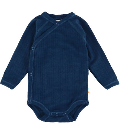 Joha Wrap Bodysuit l/s - Wool - Rib - Dark Turquoise