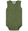Joha Bodysuit Sleeveless - Wool - Rib - Dark Olive