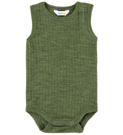 Joha Bodysuit Sleeveless - Wool - Rib - Dark Olive