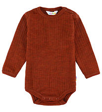 Joha Bodysuit l/s - Wool - Rib - Rust Joha Bodysuit l/s - Wool - Rib - Rust