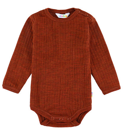 Joha Bodysuit l/s - Wool - Rib - Rust
