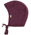 Joha Baby Hat - Wool - Rib - 2-layer - Plum