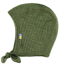 Joha Baby Hat - Wool - Rib - 2-layer - Dark Olive