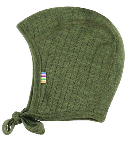 Joha Baby Hat - Wool - Rib - 2-layer - Dark Olive