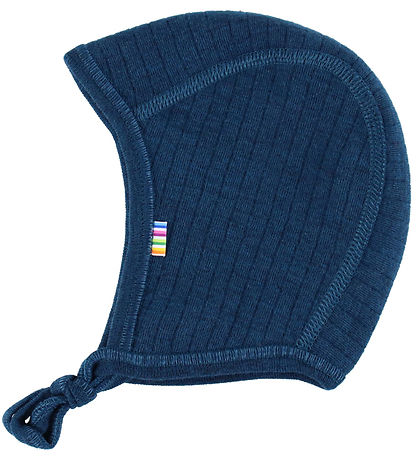 Joha Baby Hat - Wool - Rib - 2-layer - Dark Turquoise