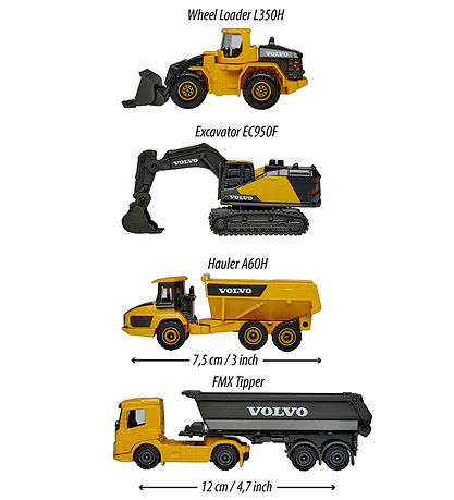 Majorette Toys - Volvo Work Machines - 4 pcs