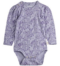 Mini Rodini Bodysuit l/s - Leopard - AOP - Purple