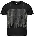Kids Only T-shirt - KogBillie - Stone Top - Black/Rhinestone Sil