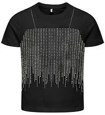 T-Shirt Kids Only - KogBillie - Stone Top - Black/Seuil en stras