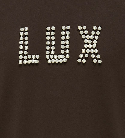 Kids Only T-shirt - KogKate - O-Neck Pearl Top - Black Coffee/Lu