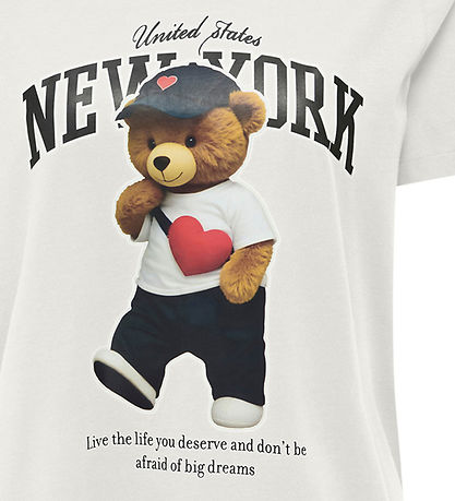 Kids Only T-skjorte - KogLina - Bear O-hals Topp - Cloud Danser/