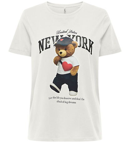 Kids Only T-skjorte - KogLina - Bear O-hals Topp - Cloud Danser/