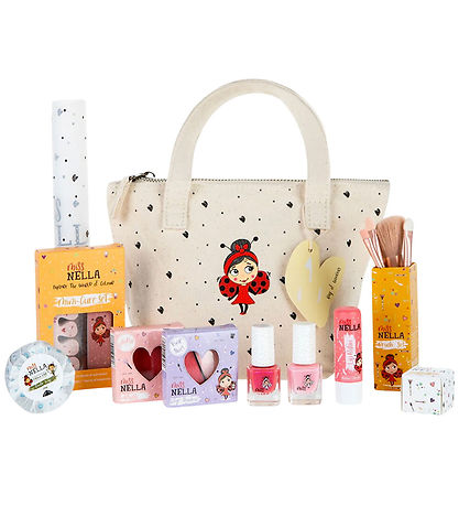 Miss Nella Makeup Bag w. Contents - Happy Birthday To Me Blue -