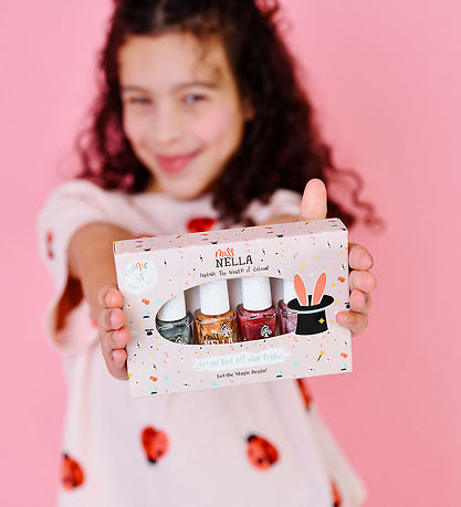 Miss Nella Nail Polish - 4-Pack - Pink & Green
