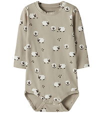 Name It Bodysuit l/s - NbmVroels - Iceland Fossil/Sheep
